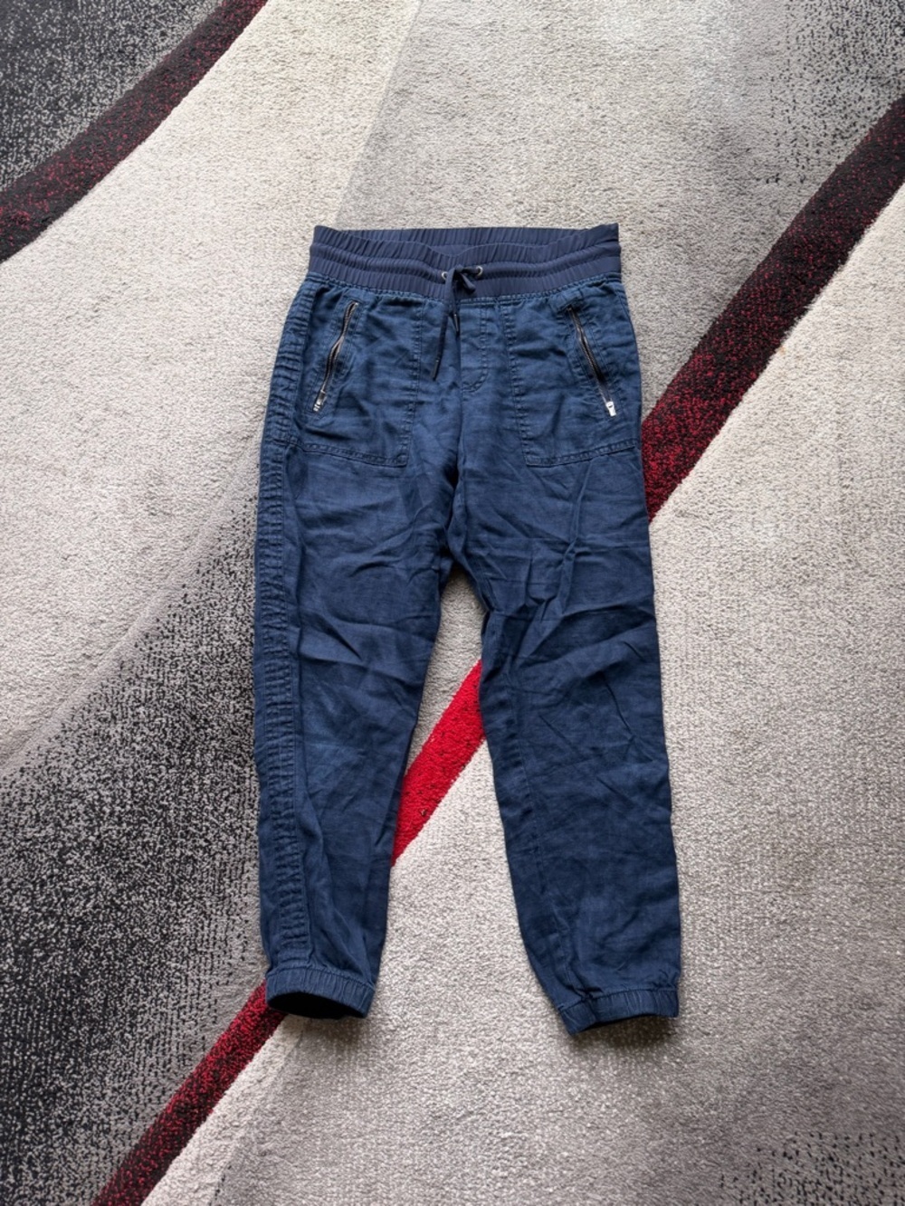 Athleta Navy Cabo Linen Joggers